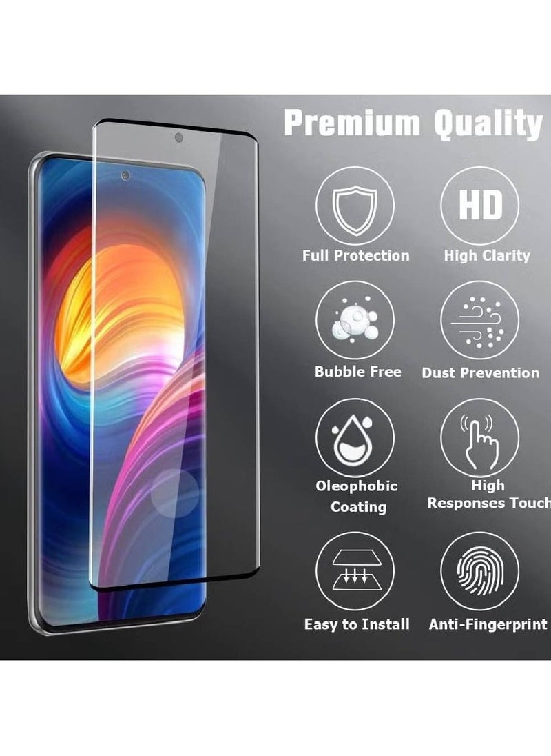 [2+2 Pack] S20 Plus Glass Screen Protector, HD Clear 9H Tempered Glass Scratch Resistant, Fingerprint Unlock, 3D Curved, Bubble-Free  - Image 2