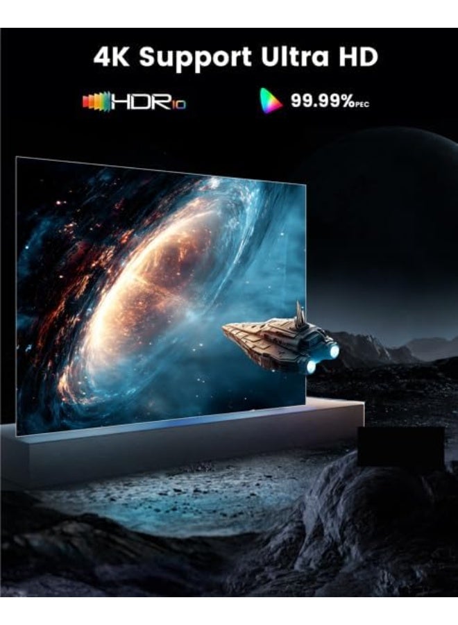 بروجيكتور WiMiUS 4K Google TV – محمول بتلقائي التركيز وواي فاي 6 – تجربة سينما منزلية عالية الجودة - Image 2