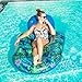 FindUWill Pool Floats Chairs Adult 2 Pack 65 x 42 Large Pool Float Chairs Inflatable Pool Lounger with Cup Phone Holder Backrest Footrest Tanning Pool Lounge BlueGreen - Image 4