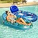 FindUWill Pool Floats Chairs Adult 2 Pack 65 x 42 Large Pool Float Chairs Inflatable Pool Lounger with Cup Phone Holder Backrest Footrest Tanning Pool Lounge BlueGreen - Image 3
