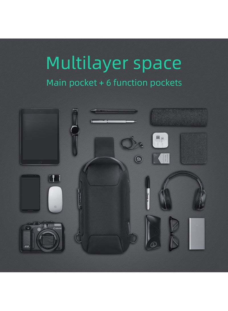 مارك رايدن حقيبة كروس بودي مارك رايدن  مقاومة للماء ضد السرقة تناسب آيباد . بوصة - Image 4