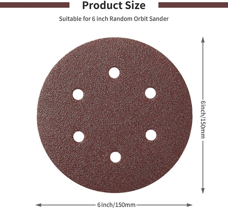 Dumdaar Sanding Disc 150mm 6 with 6 Holes 180 Grit 30 - Image 4