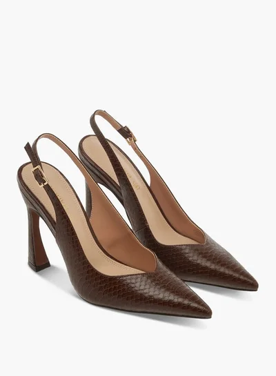 بابريكا Women's Pointed Toe Slingback Shoes with Buckle Closure and Stiletto Heels