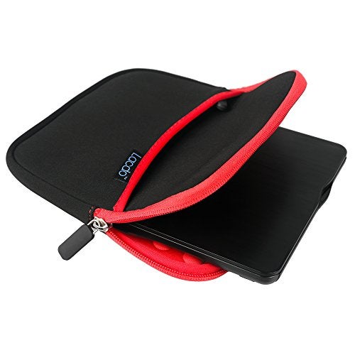Lacdo Shockproof External CD DVD Hard Drive Sleeve Storage Pouch Bag for Burner Player Writer Blu-Ray BlueFire/Asus/LG/Dell/Asus/Pioneer/HP/VersionTech Neoprene Portable Protective Carrying Case, Red - Image 3