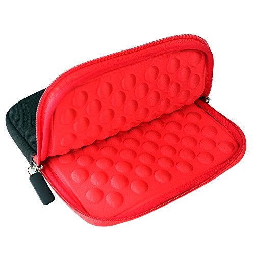 Lacdo Shockproof External CD DVD Hard Drive Sleeve Storage Pouch Bag for Burner Player Writer Blu-Ray BlueFire/Asus/LG/Dell/Asus/Pioneer/HP/VersionTech Neoprene Portable Protective Carrying Case, Red - Image 4