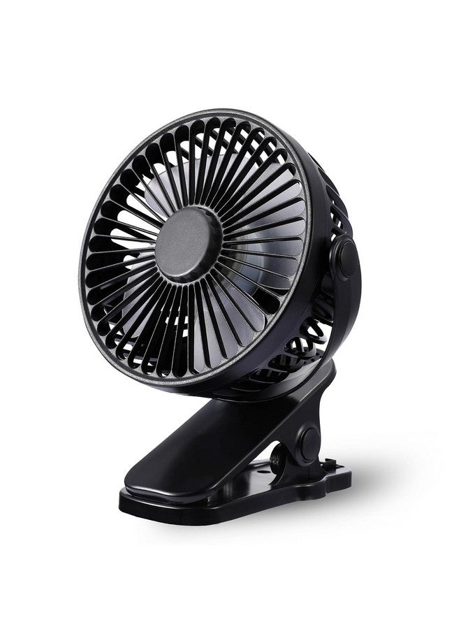 TCJJ Portable Clip on Fan, Rechargeable USB Desk Fans, Stroller Fan With TYPE-C Port 360° Rotatable Personal Small Mini Table Fan for Home Office Car Seat Crib Camping (Clip on Fan-black) - Image 1