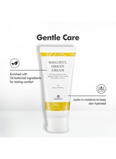 Baegayul Baegayul Origin Cream - Botanical Ingredients with Propolis & Job’s Tears, Deep Hydration & Soothing Relief for Sensitive Skin, Energizing with Korean Herbal Extracts (80ml, 2.71fl oz)  - Image 2