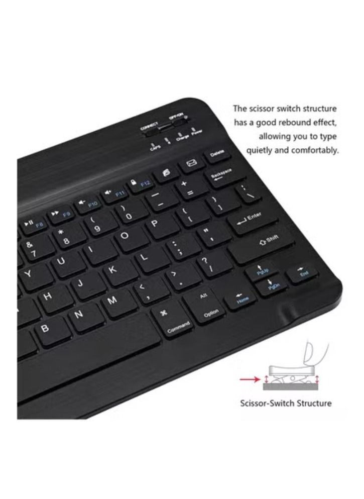 ACLIX - Ultra-Slim Bluetooth Keyboard and Mouse Combo Rechargeable Portable Wireless Keyboard Mouse Set for Apple iPad iPhone iOS 13 and Above Samsung Tablet Phone Smartphone Android Windows (Black) - Image 1