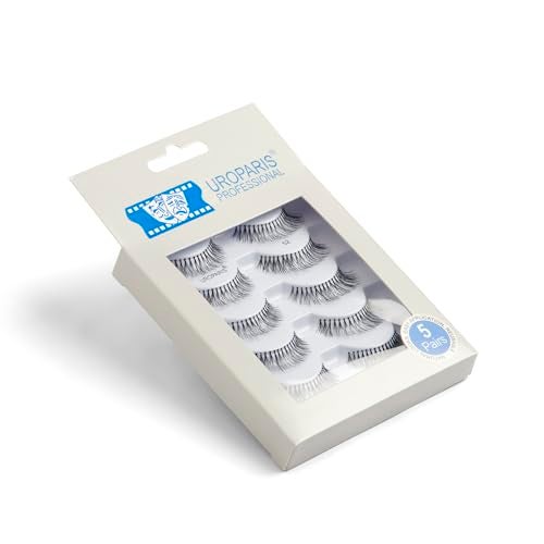 Uroparis 52 Eyelashes for Women — Pack of 5 Tapered Handmade Eye Lashes | Lightweight False Lashes with Premium Virgin Hair | Invisible Band | For Glam Look & Enhance Beauty (Black) - 5 Pair - Image 5