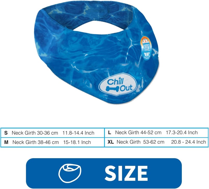 ALL FOR PAWS Cooling Neck Wraps for Dogs,Ice Dog Bandanas,Dog Cooling Dog Bandana,Chill Out Blue Dog Collar Dog Collar Cat Collar,Neck Cooler,Neck Cooling - Image 2