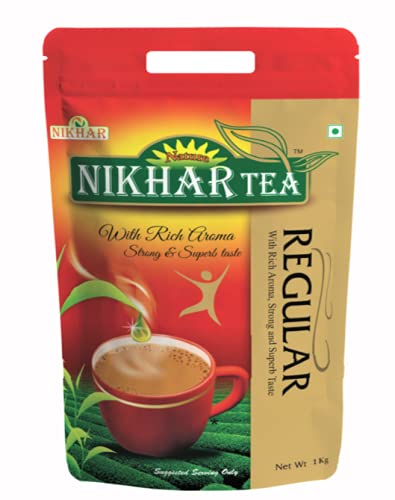 Nikhar Tea Regular Rich Aroma, Strong & Superb Chai Patti (1 Kg, Pouch) - Image 1