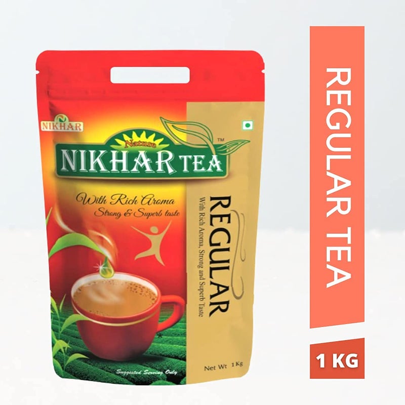 Nikhar Tea Regular Rich Aroma, Strong & Superb Chai Patti (1 Kg, Pouch) - Image 2