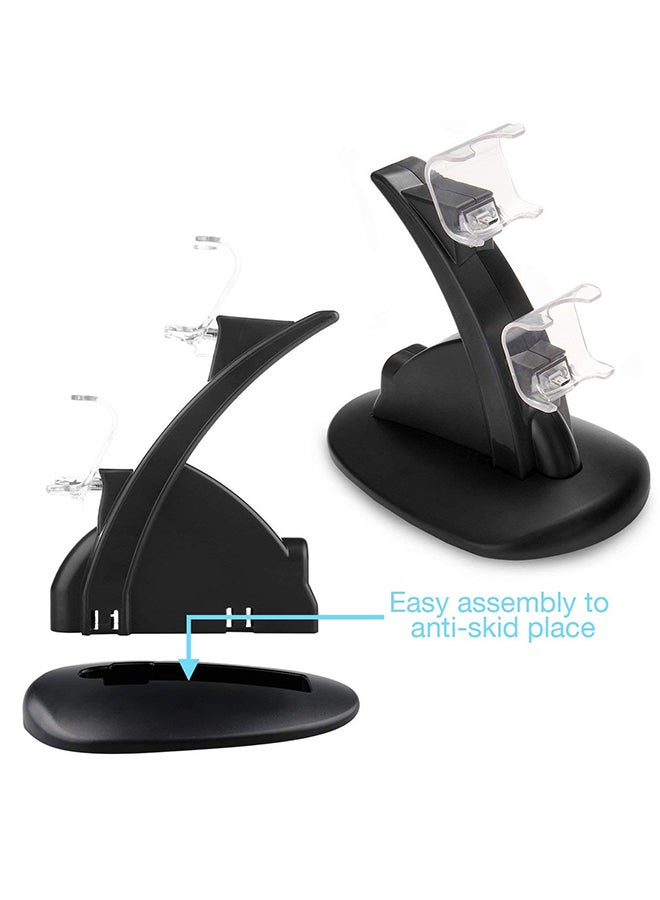 Dual Charger With UEB Dock Station Stand For Playstation 4 Black/Clear  - Image 2