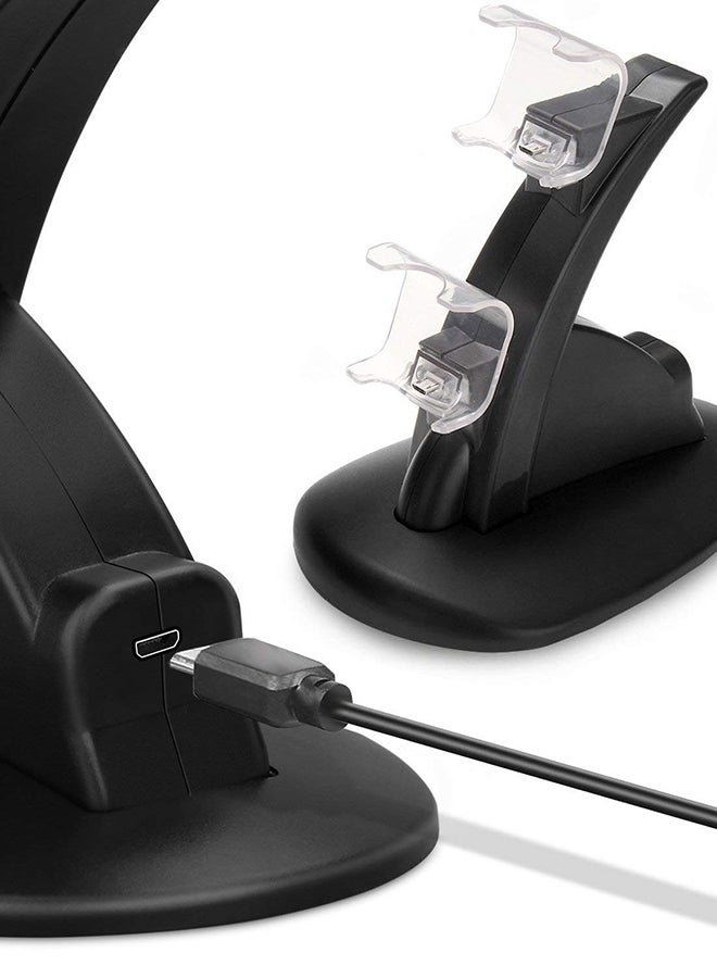Dual Charger With UEB Dock Station Stand For Playstation 4 Black/Clear  - Image 5