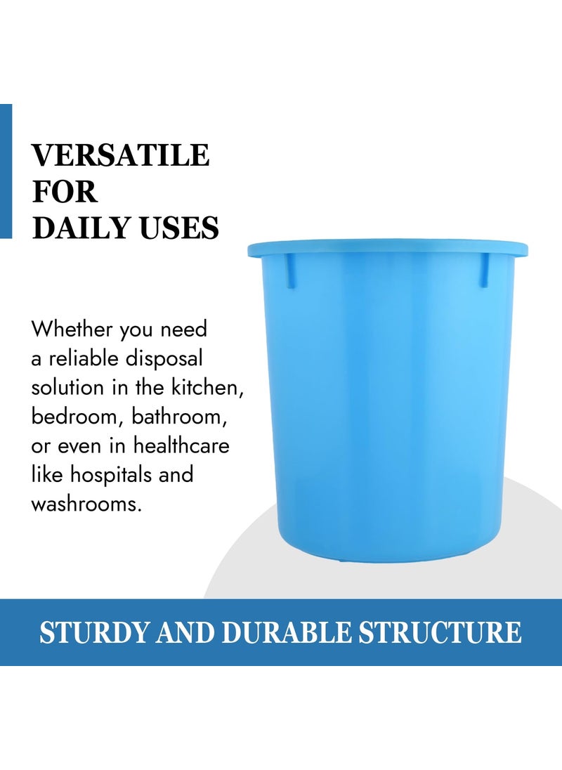 Urbane Home Urbane Home Dustbin Open Dustbin Plastic Garbage Dustbin Dustbin for Kitchen Dustbin for Bathroom Office Dustbin Plain Sada Dustbin 5 LTR Pack of 2 Light Blue  - Image 5