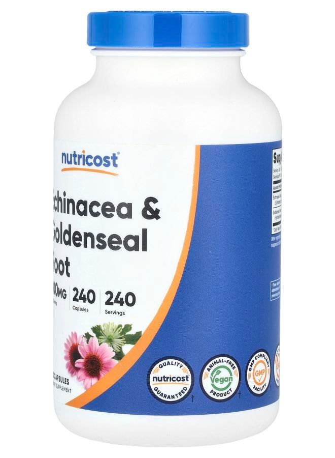 Nutricost Echinacea & Goldenseal Root 500 mg 240 Capsules - Image 2