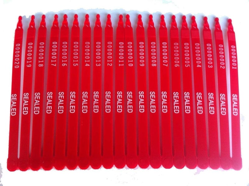 ZWY 1000 PCS Red Plastic Truck Seals Numbered Security Shipping Seal for Container Cargo Trucks