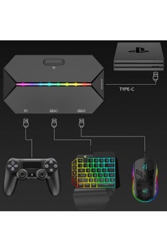 Y&D DMG Mouse Keyboard Converter, TYPE-C USB and LED Adapter, Converter for PS4, Xbox One, 360, Nintendo Switch, PS3(Black)  - Image 1