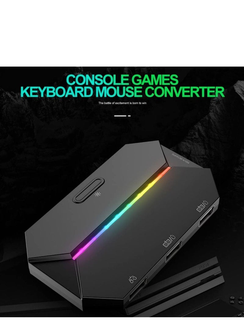 Y&D - DMG Mouse Keyboard Converter, TYPE-C USB and LED Adapter, Converter for PS4, Xbox One, 360, Nintendo Switch, PS3(Black) - Image 1