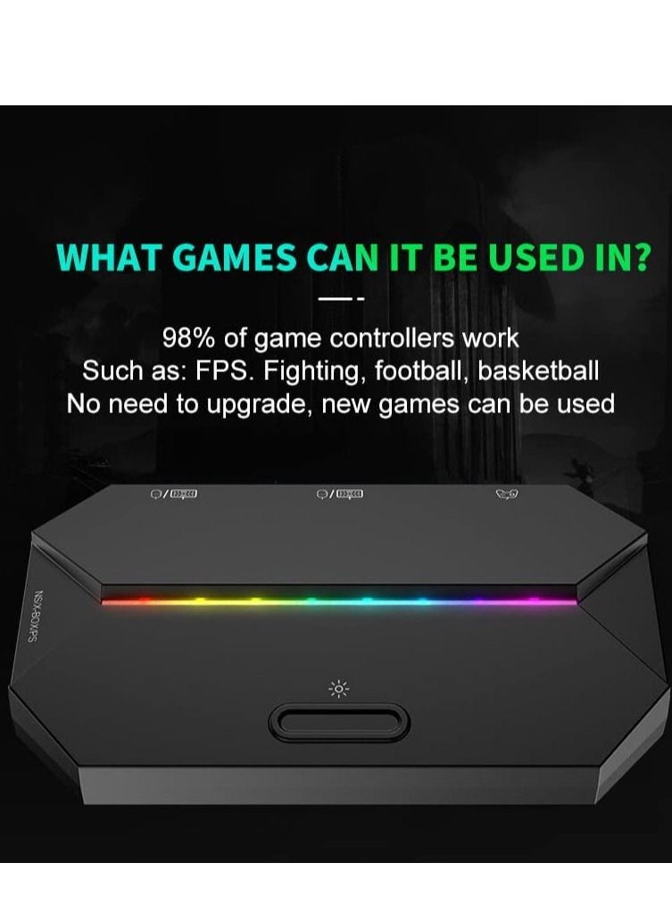 Y&D - DMG Mouse Keyboard Converter, TYPE-C USB and LED Adapter, Converter for PS4, Xbox One, 360, Nintendo Switch, PS3(Black) - Image 1