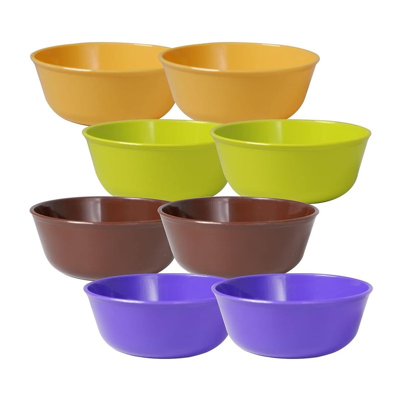 Wonder Prime Sigma 300 Microwave Safe Multipurpose Plastic Bowl Set 8 PC Mixing Bowl 300 ml Yellow Red Violet Green Color - Image 1