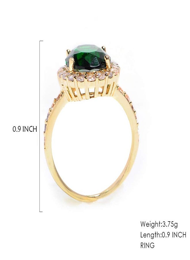Artilady Cz Emerald Rings for Women - Simulated Emerald Solstice Ring AAAA Cubic Zirconia Open Band Rings, Adjustable for US 5-9 - Image 5