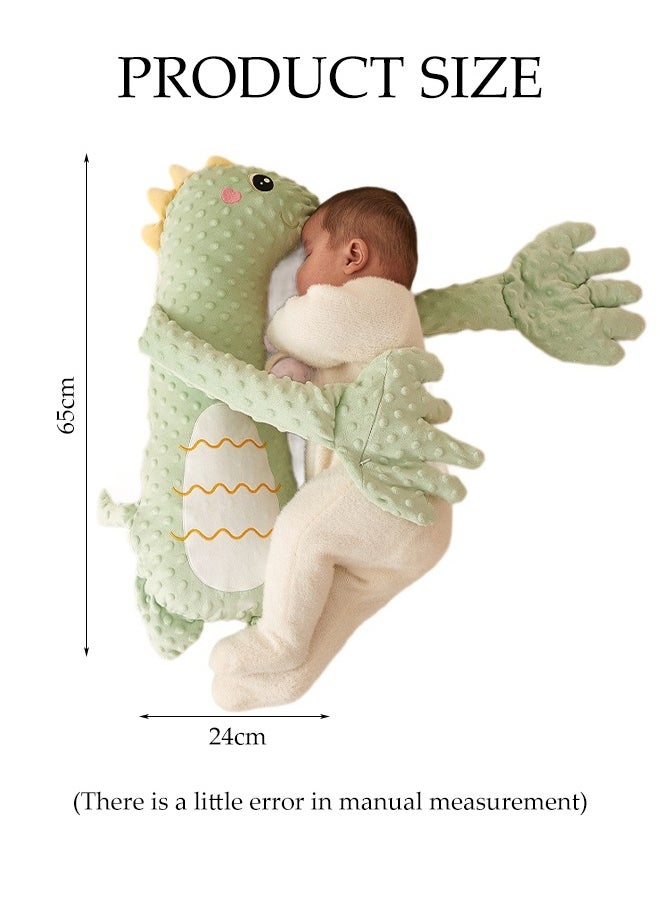 DUNISO Baby Soothing Palm, Hold The Baby To Sleep And Lie Down To Prevent Fright, Hold The Baby To Sleep And Pat The Buttocks To Soothe The Pillow, Soothing Palm Automatic Hand Pillow Remote Control - Simulate The Mother's Palm, Toddler Anti-Fright Children Patting Toys To Help Sleep Green Little Dinosaur Model  - Image 2
