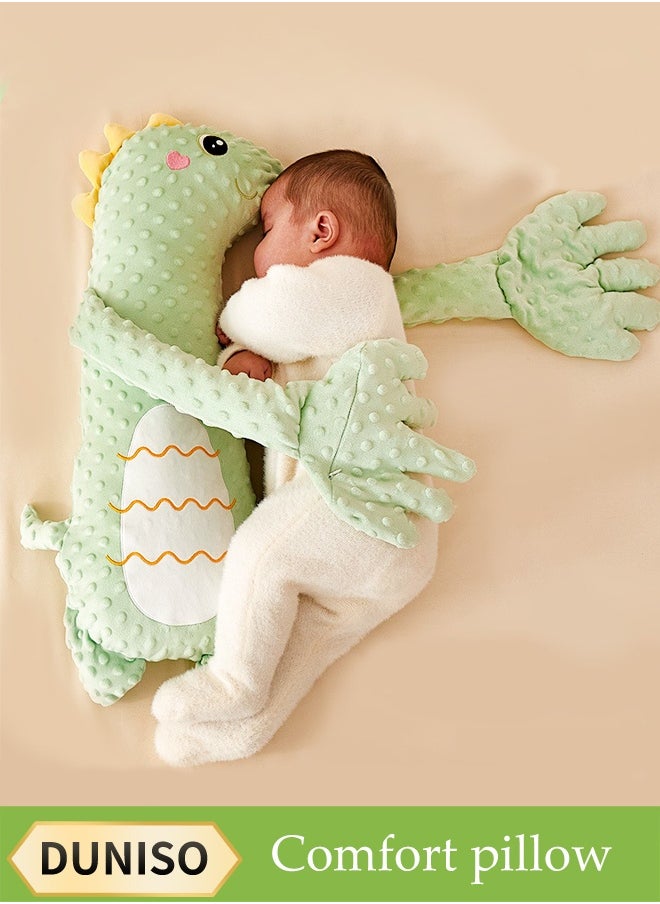 DUNISO Baby Soothing Palm, Hold The Baby To Sleep And Lie Down To Prevent Fright, Hold The Baby To Sleep And Pat The Buttocks To Soothe The Pillow, Soothing Palm Automatic Hand Pillow Remote Control - Simulate The Mother's Palm, Toddler Anti-Fright Children Patting Toys To Help Sleep Green Little Dinosaur Model  - Image 1