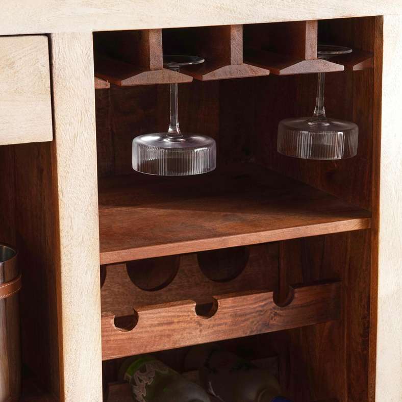 Pan Home كونتر بار ليزا مع 2 كراسي - أبيض وأسود - Image 1