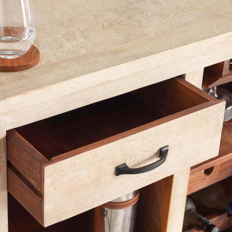 Pan Home كونتر بار ليزا مع 2 كراسي - أبيض وأسود - Image 3