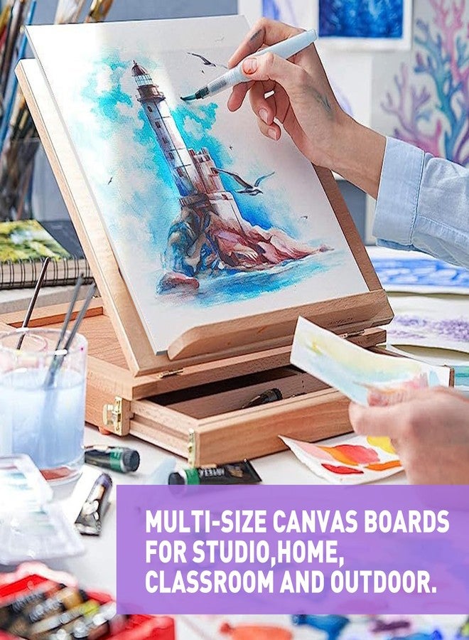 ESRICH 24Pack Canvas for Painting, 6pcs Each of 4x4, 6x6, 8x8, 10x10 Canvas Boards for Painting, Art Supplies of Blank Canvas for Adults&Kids, Pre-Primed Painting Canvas for Acrylic, Oil & Watercolor - Image 5
