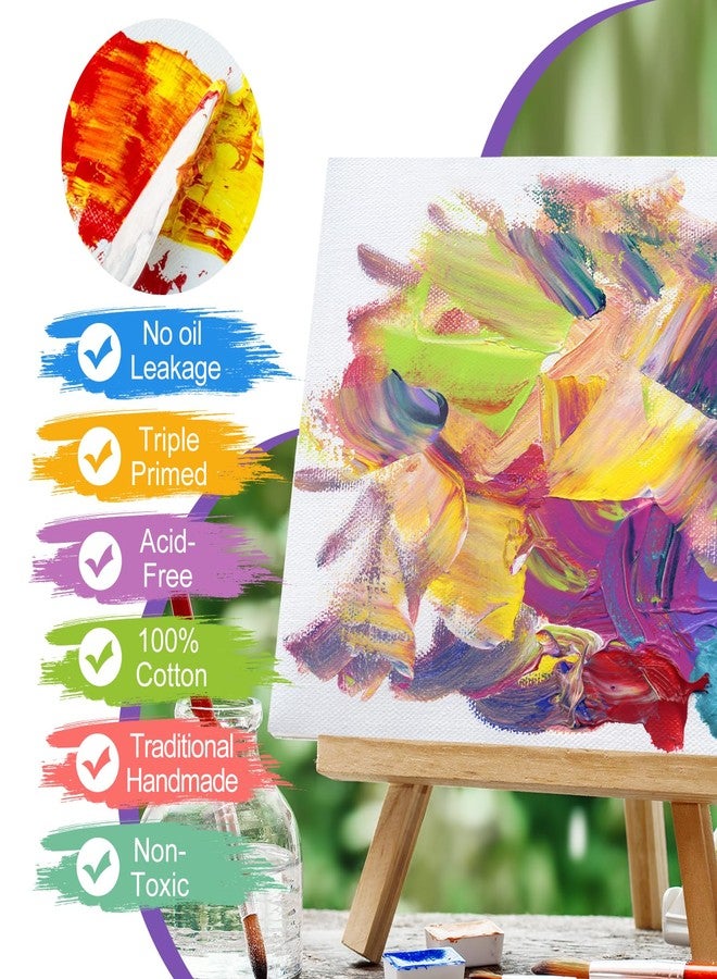 ESRICH 24Pack Canvas for Painting, 6pcs Each of 4x4, 6x6, 8x8, 10x10 Canvas Boards for Painting, Art Supplies of Blank Canvas for Adults&Kids, Pre-Primed Painting Canvas for Acrylic, Oil & Watercolor - Image 4