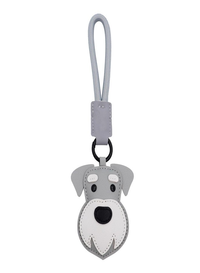 Elechobby Soft Leather Dog Keychain,Cute Cartoon Animal Keyring,Border collie,Beagle,Schnauzer,Poodle,Faldou,Husky Keychain (Schnauzer) - Image 1