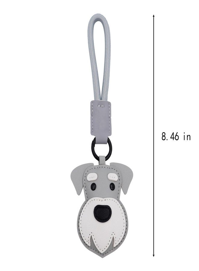 Elechobby Soft Leather Dog Keychain,Cute Cartoon Animal Keyring,Border collie,Beagle,Schnauzer,Poodle,Faldou,Husky Keychain (Schnauzer) - Image 3
