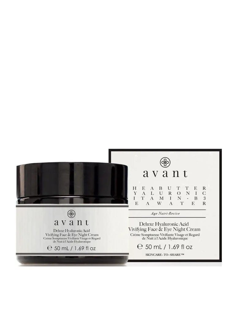 Avant Skincare - AVANT SKINCARE DELUXE HYALURONIC ACID VIVIFYING FACE & EYE NIGHT CREAM 50ML - Image 1