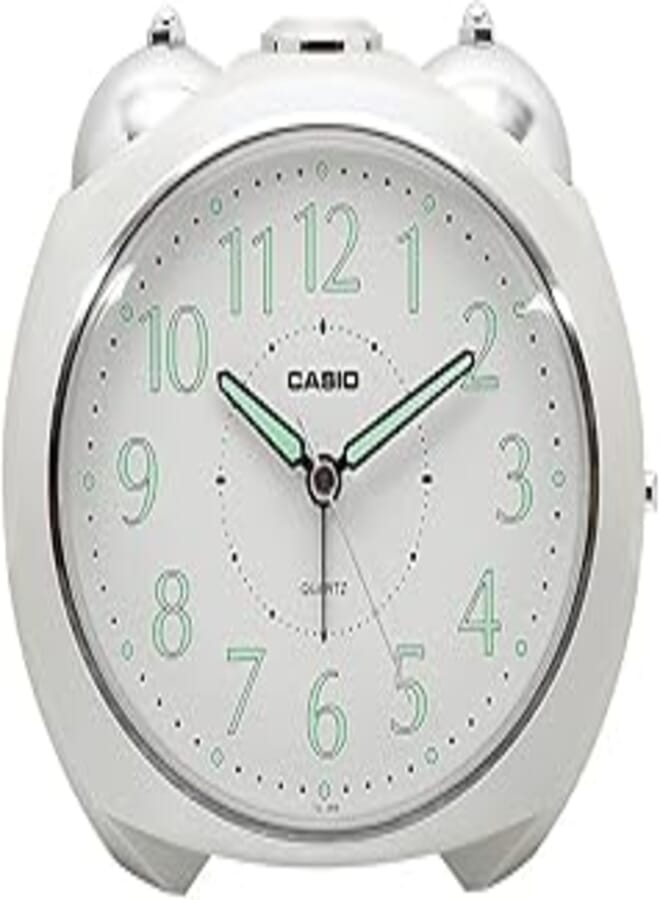 Casio TQ-369-7DF classic analog alarm clock - White
