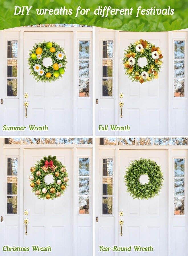 Vlorart 20 Inch Boxwood Wreaths Front Door Artificial Spring Wreath, Year Round Wall Hanging Window Wedding Decor - Image 4