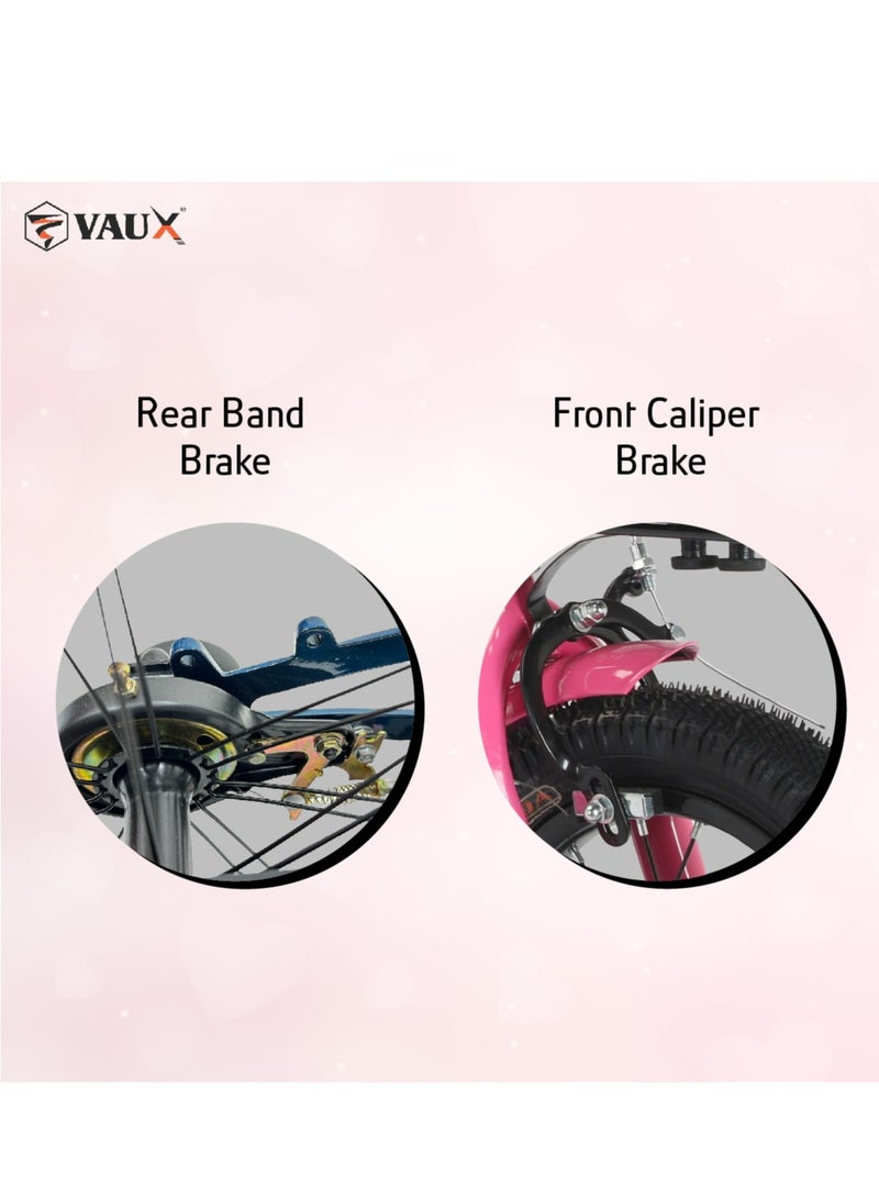 Vaux Eva Road Bike || 12 Inch Wheel Size || For Kids || Adjustable Seat || Pink - Image 3