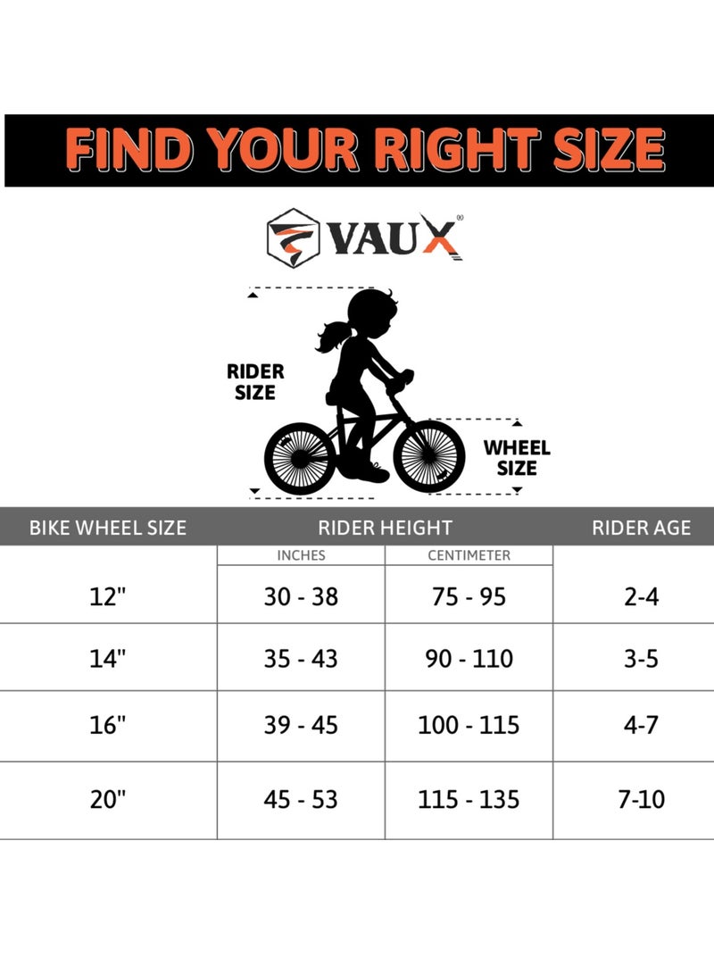 Vaux Eva Road Bike || 12 Inch Wheel Size || For Kids || Adjustable Seat || Pink - Image 5