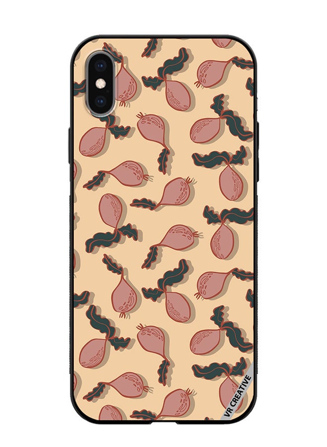 VR CREATIVE Protective Case Cover For Apple iPhone XS Max Beetroot Vegetable Vector Seamless Pattern Design Multicolour - Image 1