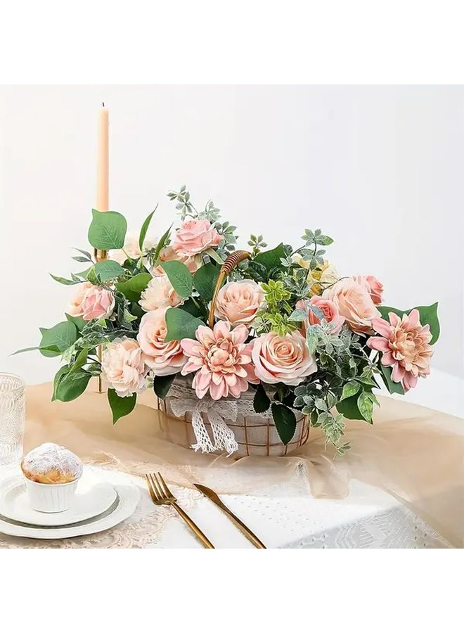 باقة ورد بلو أند وايت شامبيان الاصطناعية للزينة في حفلات الزفاف وديكور سنتربيس DIY - Image 4
