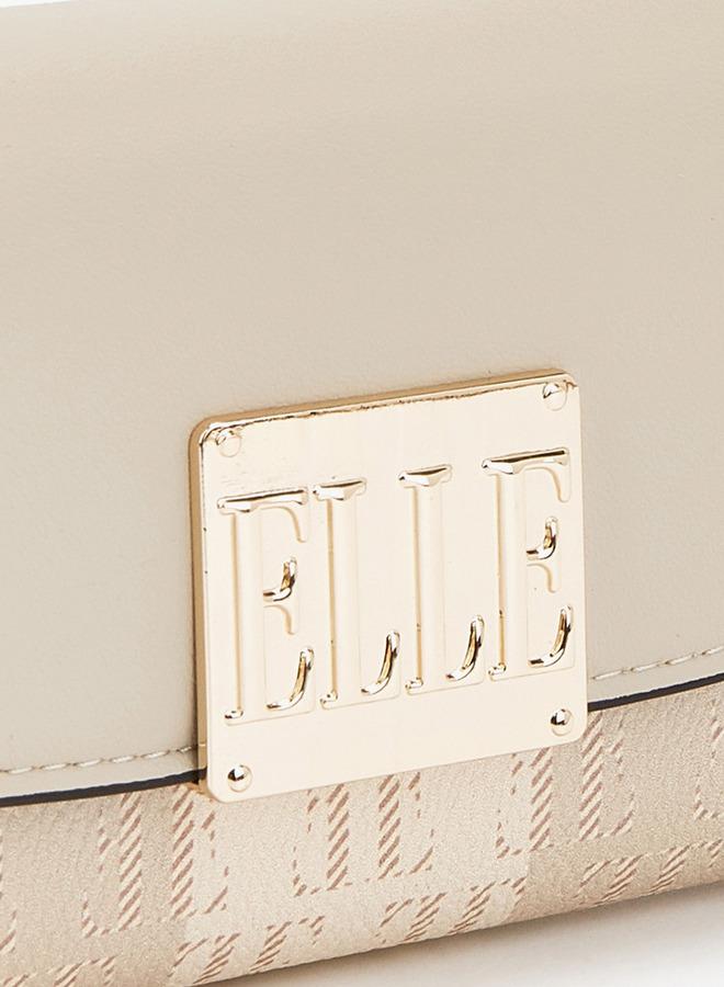 ELLE Monogram Print Wallet with Magnetic Closure - Image 4
