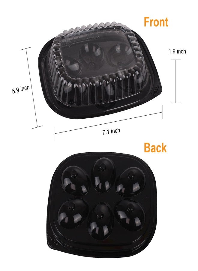 Gorander Plastic Deviled Egg Food Tray Six Egg Halves with Disposable Clear Lid - Deviled Egg Containers with Lid (12 Trays and 12 Lids) - Image 2