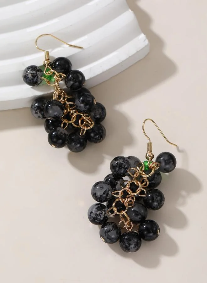 Take Two Black Grape-Shaped Drop Earrings