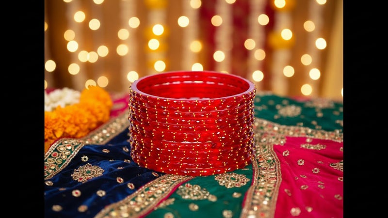 JD'Z COLLECTION Plain and Glossy Finished Raindrop Glass Bangles Set for Women & Girls | Traditional Ethnic Chudi for Wedding, Party & Regular- Set of 12 Pcs | Multiple Colours | Wedding Jewelry Bangles for Women (Red, 2.6 (Inner Dia-2.37")) - Image 5