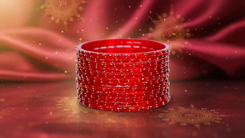 JD'Z COLLECTION Plain and Glossy Finished Raindrop Glass Bangles Set for Women & Girls | Traditional Ethnic Chudi for Wedding, Party & Regular- Set of 12 Pcs | Multiple Colours | Wedding Jewelry Bangles for Women (Red, 2.6 (Inner Dia-2.37")) - Image 4