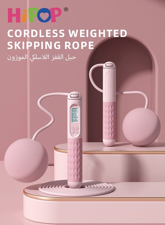 HIPOP Digital Jump Rope, Adjustable Skipping Rope with Large Weighted Balls, Anti-Slip Handles, LCD Display for Counting, Timing, Calories, Two Ropeless & Rope Modes for Men, Women & Kids Workouts - Image 2