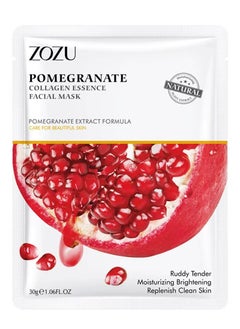 Zozu 10 Pcs Pomegranate Collagen Essence Facial Mask Set Moisturizing Brightening Replenish Clean Skin Skincare Face Mask Sheet for Women and Men Hydrating Skin care Facial Sheet Masks  - Image 2