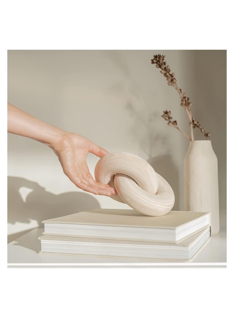 AL RAID 2 Link Coffee Table Decor Presentable Knot Chain Decor for Living Room Fashionable and Modern House Decorations Pure Hand Carved Natural Wood Decor for Bedroom Farmhouse - Image 3