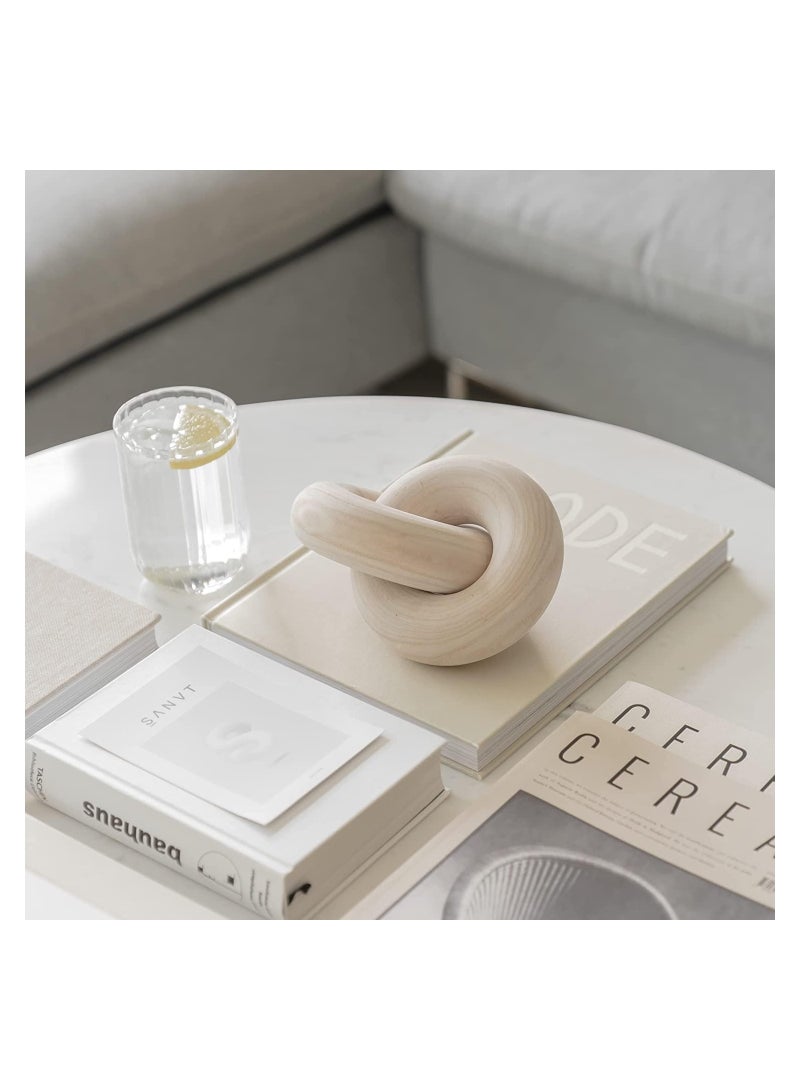 AL RAID 2 Link Coffee Table Decor Presentable Knot Chain Decor for Living Room Fashionable and Modern House Decorations Pure Hand Carved Natural Wood Decor for Bedroom Farmhouse - Image 2